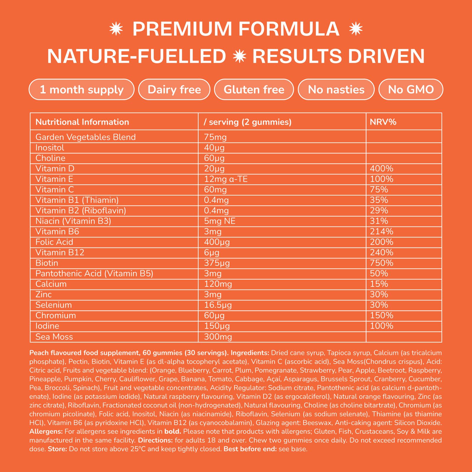 Numoss Sea Moss Renew Energy  Multivitamin Gummies